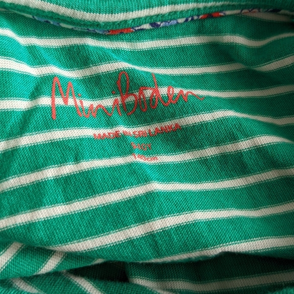 Mini Boden Green Stripe Sleeveless Shirt Tank Top - Picture 5 of 6